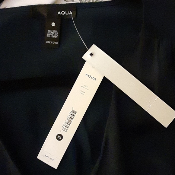 NEW navy maxi ruffle puff sleeve wrap dress XS - Picture 4 of 4